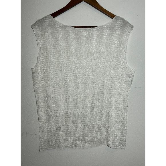 Rafael Women's White Stretchy Sleeveless Top Size L - Picture 4 of 5